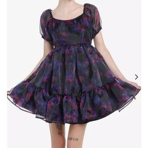 Hot Topic Cosmic Aura Galaxy Tiered Organza Dress NWT